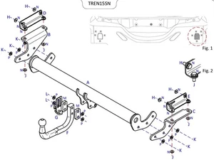 Barra de remolque automotriz Towtrust cuello de cisne para SUV Renault Kadjar 2015 en adelante - Imagen 1 de 8