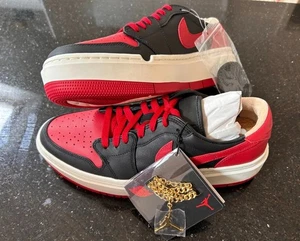 WMNS NIKE AIR JORDAN 1 ELEVATE LOW BLACK-GYM RED-WHITE SIZE UK 9 [DH7004-061] - Picture 1 of 8