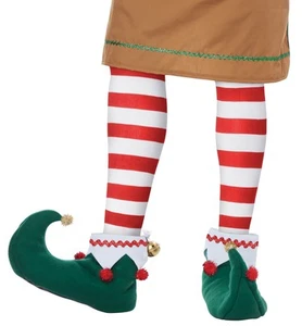 Elf Santa Claus Helper Chirsmas Adult Womens Mens Costume Green Shoes Boots L - Picture 1 of 1