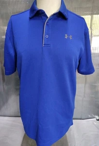 UNDER ARMOR LOOSE HEAT GEAR GOLF POLO Blue Size Medium  - Picture 1 of 11