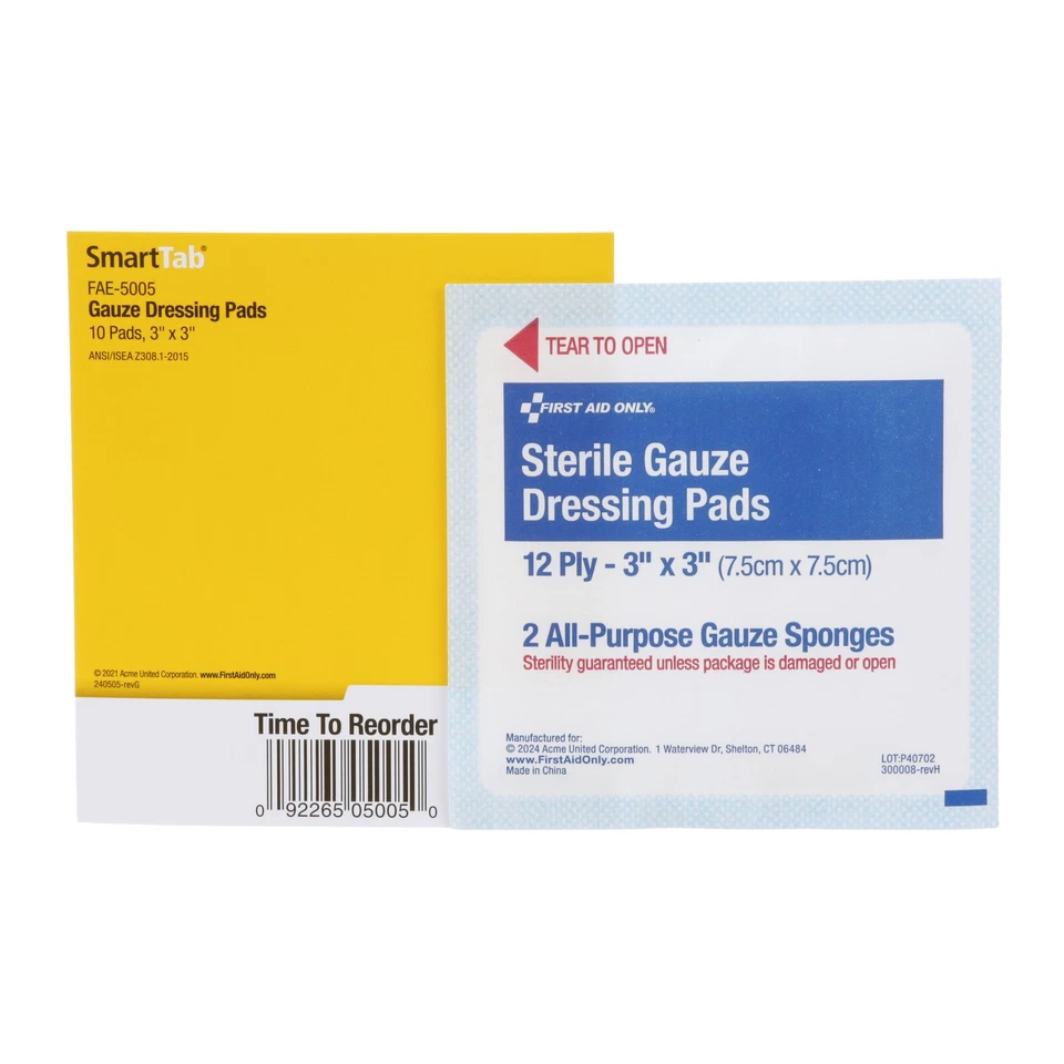 First Aid Only FAE5005 3 in x 3 in Gauze Pad - Image 1 of 1