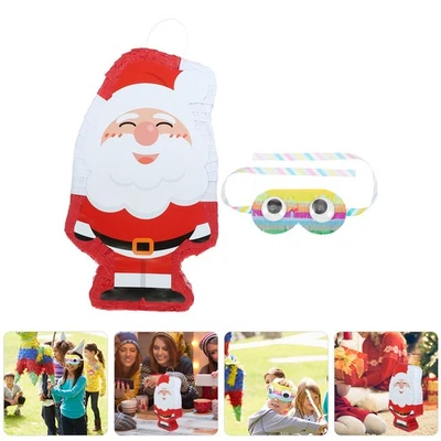 1 set di pinata a forma di Babbo Natale Pinata per feste di Natale con maschera - Image 1 of 4
