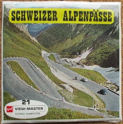 3 VIEW-MASTER 3D BILDSCHEIBEN - SCHWEIZER ALPENPÄSSE - UNGEÖFFNET IN FOLIE - Bild 1 von 2