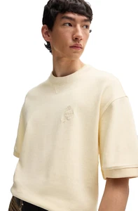 HUGO BOSS Short Sleeves T-Shirt Sweater Stretch Cotton Light Beige - Size M - Picture 1 of 9