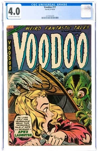 🔥Voodoo 17 1954 SCARCE "GERBER 5" PRE-CODE HORROR SEA-MONSTER COVER PCH CGC 4.0 - Picture 1 of 4