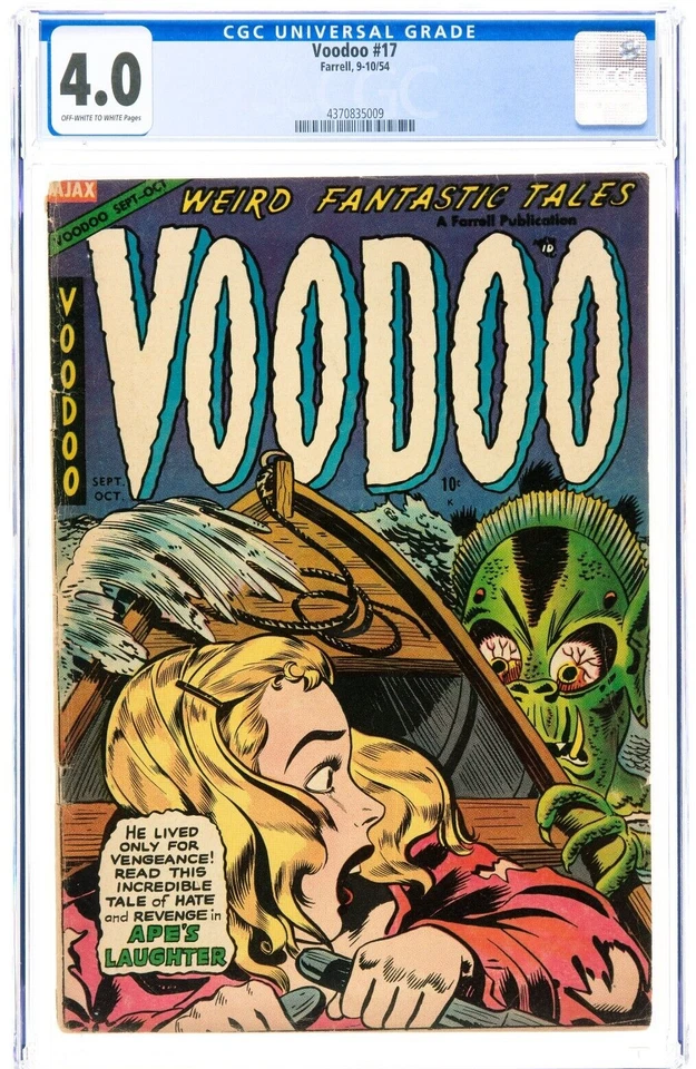 🔥Voodoo 17 1954 SCARCE "GERBER 5" PRE-CODE HORROR SEA-MONSTER COVER PCH CGC 4.0 - Image 1 of 4