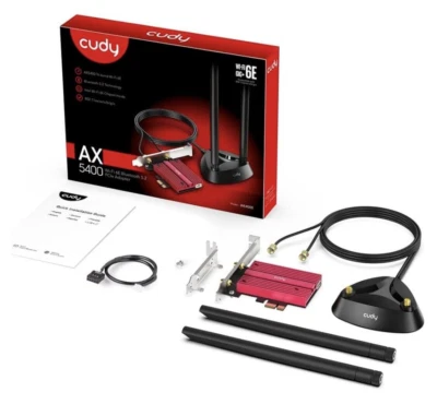 CUDY AX5400 Triband WiFi 6E Bluetooth 5.2 Tech Intel Wi-Fi 6E Model WE4000 New - Image 1 of 4