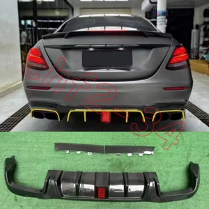 For Benz E class Sedan W213 Real Carbon Fiber BS style Rear Diffuser Bumper Lip - Picture 1 of 9