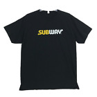 SUBWAY Uniform Tee Shirt Adult Size XL Black Short Sleeve Crew Neck Jerzees