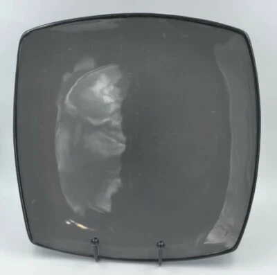 Gibson Home Modern Square Melamine Gray Dinner Luncheon Plate 10.5" Replacement - Image 1 of 4