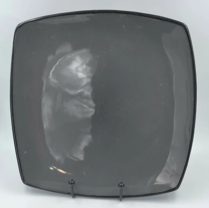 Gibson Home Modern Square Melamine Gray Dinner Luncheon Plate 10.5" Replacement - Image 1 of 4