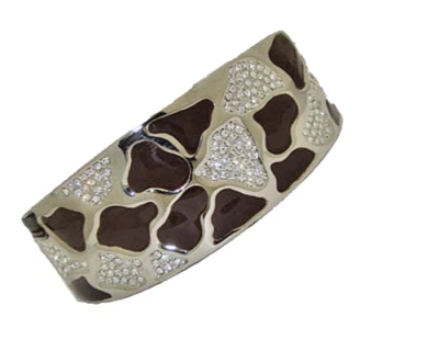 pulsera magnética circonita cúbica brazalete ancho pavé animal print MX firma plata oro nuevo Foto 1 de 4