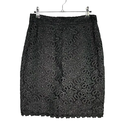 Falda lápiz floral negra de encaje Kate Spade New York Judy para mujer talla 4 nueva con etiquetas $328 Foto 1 de 4