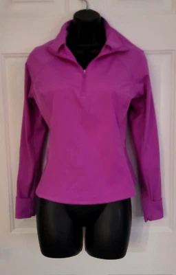 Capa 8 Rosa Magenta Mujer Correr Media Cremallera Top con Agujeros para el Pulgar - S - ¡EXCELENTE ESTADO! Foto 1 de 4