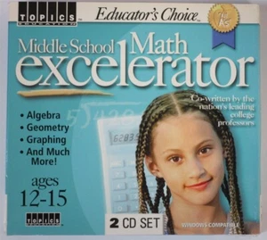 Software PC Middle School Math Excelerator 2CD NEW SEALED Cardboard Jewel - Picture 1 of 2