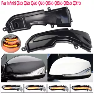 For Infiniti Q50 Q60 Q70 LED Mirror Sequential Turn Signal &Marker Light 2014-22 - Picture 1 of 7