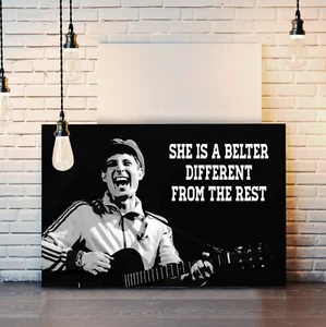 GERRY CINNAMON QUOTE SHE IS A BELTER CANVAS WALL ART PRINT ARTWORK DEEP FRAMED - Picture 1 of 23