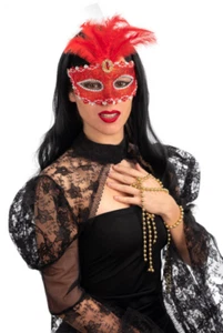 Ladies Masquerade Mask Halloween Ball Venetian Sexy Costume Fancy Dress Baroque - Picture 1 of 13