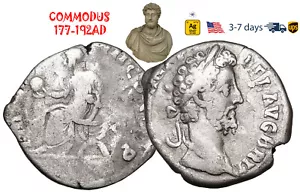 Ancient Roman Empire Coin Silver Denarius COMMODUS 177 - 192 AD Authentic #32189 - Picture 1 of 3