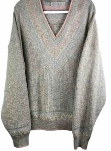 Vintage Jantzen Sweater Womens X-Large V-Neck Wool Acrylic Blend 80s USA Preppy - Picture 1 of 9