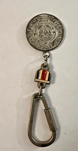 Vintage Costa Rica  2 Colones Coin Keychain - Picture 1 of 4