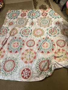 Flower Shower curtain With Matching Butterfly Curtain Hangers - Picture 1 of 3