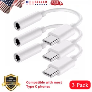 3Pack USB C Type C Adapter to 3.5mm Aux Jack Headphone For iPhone 16/15 Pro Max - Picture 1 of 11