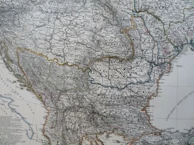 Ottoman Empire Balkans Albania Macedonia Serbia 1871 Petermann detailed map - Image 1 of 4