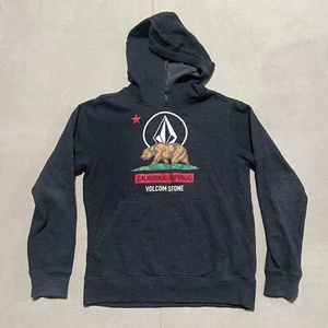 Volcom Hoodie Sweatshirt Youth Large Black w/ Bear Front Print Logo - Picture 1 of 9