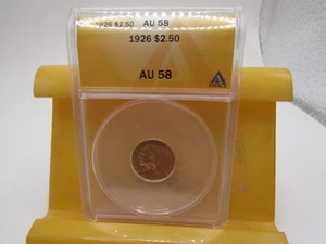 U.S. 2.50 GOLD 1926 INDIAN COIN QUARTER EAGLE ANACS AU 58 GREAT EYE APPEAL * - Picture 1 of 10