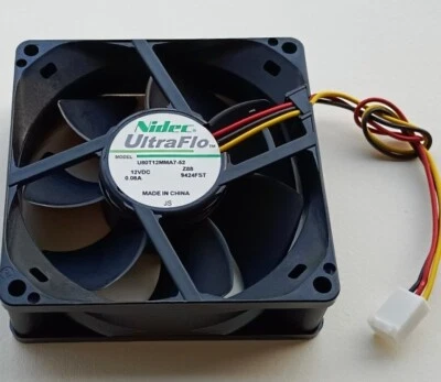 Nidec U80T12MMA7-52 12V DC 0.08A 80X80X25MM 8025 3-Pin Quiet Cooling Fan - Image 1 of 4