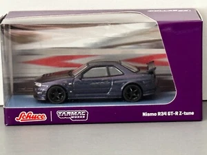 TARMAC WORKS X SCHUCO NISSAN SKYLINE R34 GT-R Z TUNE MIDNIGHT PURPLE 1:64
