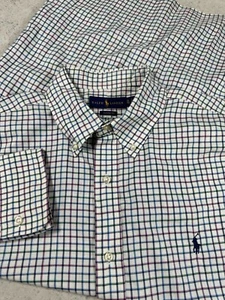 Ralph Lauren klassische Passform kariertes Langarmhemd mit Knopfleiste Herren Größe XL - Bild 1 von 8