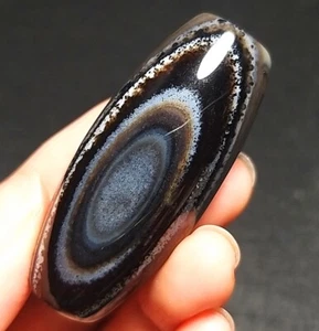 TOP 29G Natural Mongolia Gobi Agate Eye Agate dZI Pendant Stone Collection QC389 - Picture 1 of 16