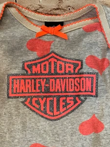 Harley Davidson Shirt T-Shirt w/Hearts Infant Girls 18 Mo - Picture 1 of 4