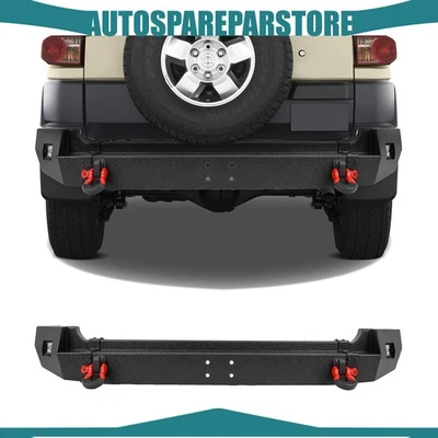 For 2007-2014 Toyota FJ Cruiser Powder Coated Black Rear Bumper w/ LED Lights Foto 1 de 4