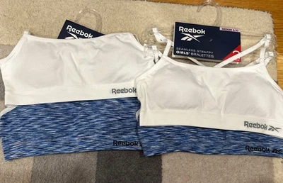 Lot 4 Sport Bras Reebok Girls M 8-10 Seamless T-Back Bralettes Training Athletic - Image 1 of 4