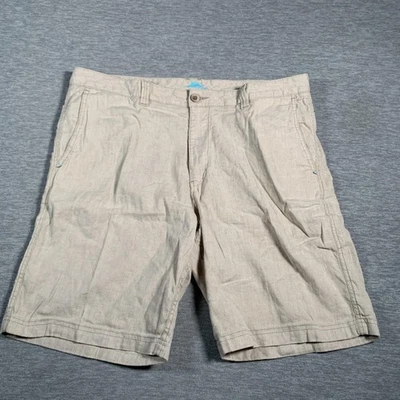 Шорты мужские Tommy Bahama 38 бежевые льняная смесь повседневные плоские спереди вышитый логотип - Изображение 1 из 4