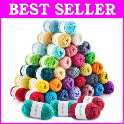 Colorful Acrylic Yarn Pack - 2600 Yards Crochet Knitting - Image 1 of 4