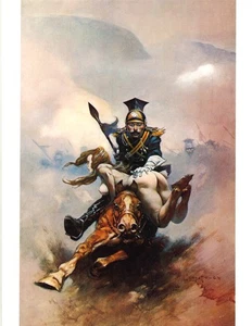 Frank Frazetta Art Print - FLASHMAN ON THE CHARGE Peacock Press / Bantam 1978 - Picture 1 of 1