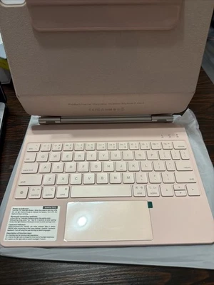 Funda con teclado inalámbrico Raymcraft para iPad 10/11 Gen Rosa Foto 1 de 4