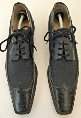 Calzoncillos Comme Des Garcons de lona y cuero negros hechos en Japón S 25 XLNT ESTADO Foto 1 de 4