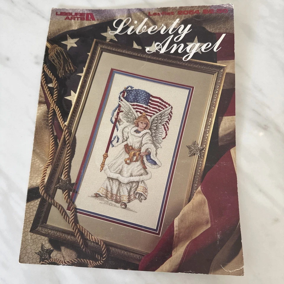 Leisure Arts Chart 2054: Liberty Angel -Patriotic Cross Stitch Chart (1991) - Image 1 of 4