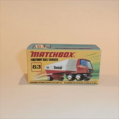 Matchbox Lesney Superfast 63 e Freeway Gas Tanker I Style Repro Box - Image 1 of 4