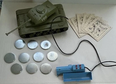 1960s Sears Remote Control Exploding Tank Toy With Battlefield Map & Dummy Mines - Image 1 of 4
