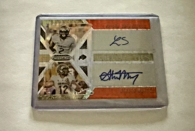 2020 Prizm Draft Orange Pulsar Dual Auto Laviska Shenault, Steven Montez #8/20 - Image 1 of 2