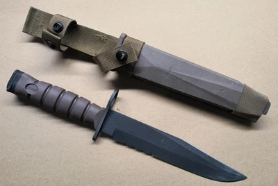 Cuchillo Bayont Vintage OKC-3S Genuino USMC + Vaina Ontario Knife Co EE. UU. Foto 1 de 4