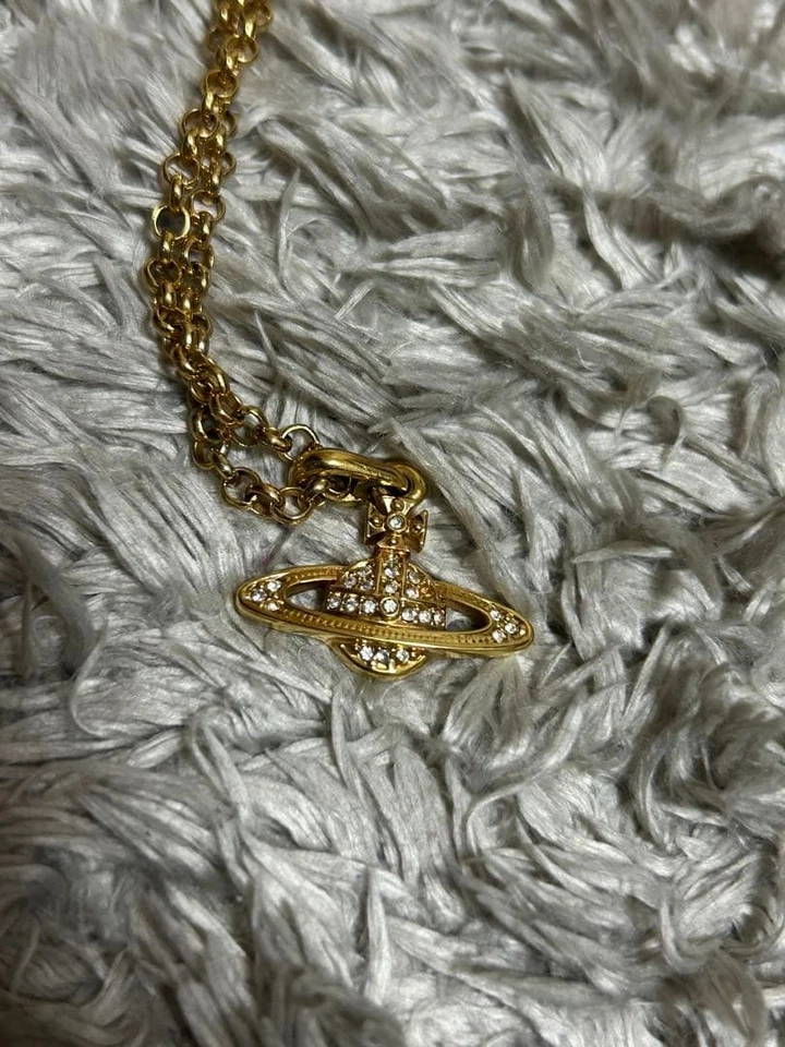 Vivienne Westwood Necklace Gold 45cm Used with Minor Stone Damage From Japan - Image 1 of 1