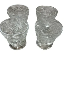 Hazel Atlas Big Top Peanut Butter Short Stemmed Sherbet Glasses 1950's Set Of 4 - Picture 1 of 3