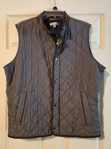 Peter Millar Vest Essex Quilted Grey Brown  Zip Men's Size L- with Bottle Opener - Picture 1 of 6